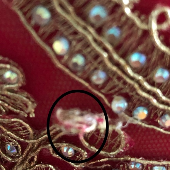 Red and gold 1 shoulder mermaid prom dress - Picture 6 of 8